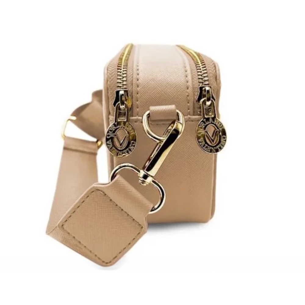 NWT Valentino Orlandi Studded Double Zip Camera Crossbody Bag – Taupe - Picture 4 of 5